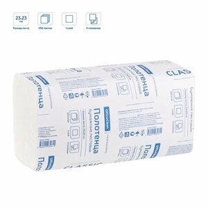 Полотенца бумажные для держателя 1-слойные OfficeClean Professional, листовые ZZ (V)-сложения, 15 пачек 250 листов (279669)