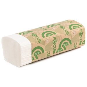 Полотенца бумажные Focus ECO V-сложения белые однослойные, 15 уп. 250 лист. 20.5 х 23 см