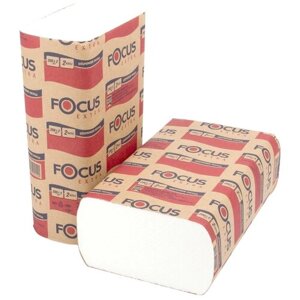 Полотенца бумажные Focus Extra Z-сложения белые двухслойные 5048677 200 лист. 21.5 х 24 см