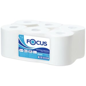Полотенца бумажные Focus Jumbo Centerpull однослойные 6 рул., белый, без запаха 19.5 х 35 см