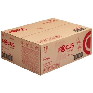 Полотенца бумажные Focus Premium 5069902 растворимые, листовые, двухслойные, 1 упаковка - 20 пачек по 200 листов