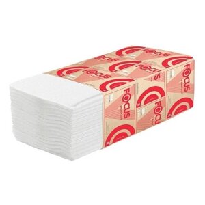 Полотенца бумажные Focus Premium V-сложения белые двухслойные 5049977 200 лист. 23 х 23 см