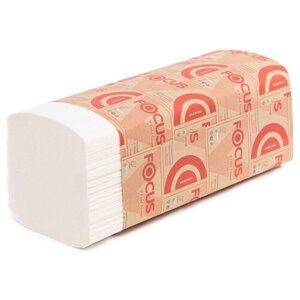 Полотенца бумажные Focus Premium V-сложения белые двухслойные 5083740, 15 уп. 200 лист. 20.5 х 23 см