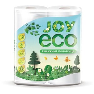 Полотенца бумажные JOY Eco белые двухслойные 2 рул.