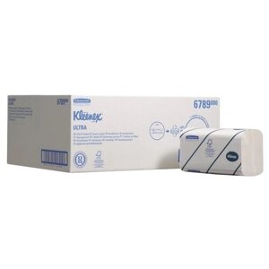 Полотенца бумажные Kleenex Ultra 6789 двухслойные белые в пачках, 15 уп. 21 х 21.5 см