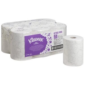Полотенца бумажные Kleenex Ultra Slimroll 6781 двухслойные белые в рулонах 6 рул., белый