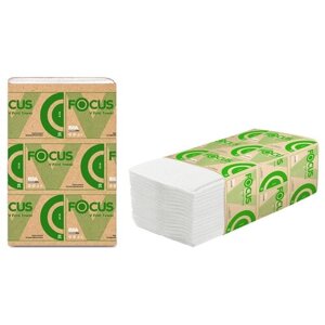 Полотенца бумажные лист Focus Eco (V-сл), 1 слойн, 250 л/пач, 23*20,5см, белые