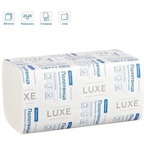Полотенца бумажные лист. OfficeClean Professional (V-сл) (Н3), 2-слойные, 200л/пач, 23*23см, белые, люкс, 15 штук в упаковке