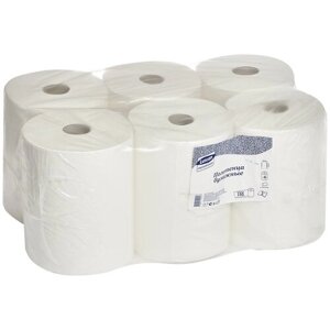 Полотенца бумажные Luscan Professional белые двухслойные 150 м 6 рул. 625 лист. 20 х 24 см