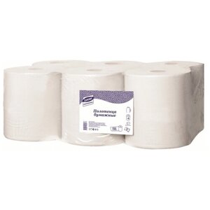 Полотенца бумажные Luscan Professional белые двухслойные с центральной вытяжкой 150 м 6 рул. 20 х 24 см
