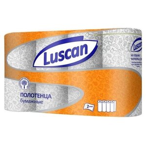 Полотенца бумажные Luscan с тиснением белые двухслойные 17 м 4 рул. 22.3 х 25 см