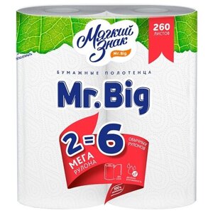 Полотенца бумажные Мягкий знак Mr. Big двухслойные 2 рул. 23 х 25 см