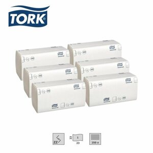 Полотенца бумажные однослойные Tork Universal H3 ZZ, 23х23 см, 6 уп. по 250 л, 120108