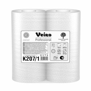 Полотенца бумажные рулонные Veiro Professional Comfort K207/1 двухслойные, 1 упаковка -12 рулонов по 12,5 метров