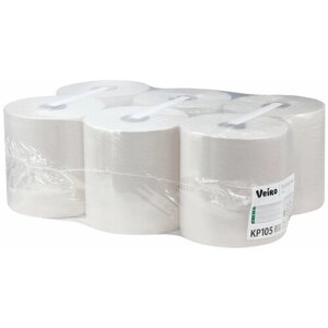 Полотенца бумажные с центральной вытяжкой 300 м, VEIRO (Система M2) BASIC, 1-слойные, цвет натуральный, комплект 6 рулонов, KP105