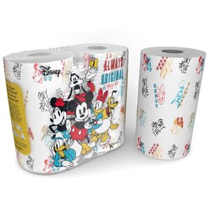 Полотенца бумажные "Stay True" с рисунком, серия Disney, 3 сл, 2 рул/75 л, World Cart