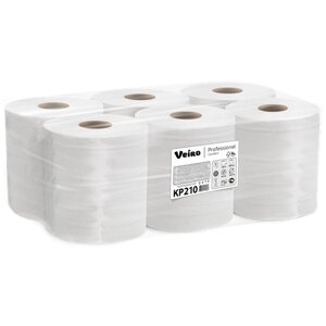 Полотенца бумажные в рулонах с центральной вытяжкой Veiro Professional Comfort KP210, 6 рулонов по 200 м