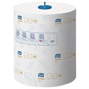 Полотенца бумажные в рулонах Tork "Premium. Soft"H1), 2-слойные, 100м/рул, мягкие, тиснение, белые, 6 шт.
