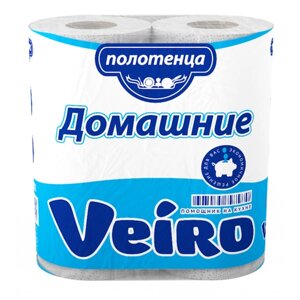 Полотенца бумажные Veiro Домашние белые двухслойные 2 рул. 110 лист. 22 х 25 см