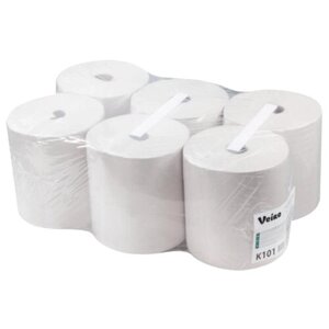 Полотенца бумажные Veiro Professional Basic K101 белые однослойные 6 рул.