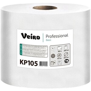 Полотенца бумажные Veiro Professional Basic KP105 однослойные, белый, без запаха 20 х 25 см