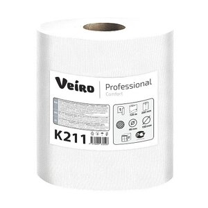 Полотенца бумажные Veiro Professional Comfort K211 белые однослойные 6 рул.