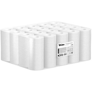 Полотенца бумажные Veiro Professional K313 двухслойные, 1 упаковка - 20 рулонов по 18 метров