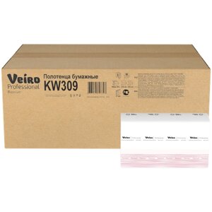 Полотенца бумажные Veiro Professional Premium KW309 белые двухслойные, 21 уп. 150 лист.