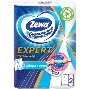 Полотенца бумажные Zewa Expert Wisch & Weg листа двухслойные 2 рул., белый, без запаха