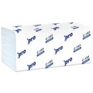 Полотенце бумажное листовое 1-сл 250 лист/уп 210х230 мм V-сложения белое PROtissue