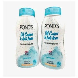 Pond's Рассыпчатая матирующая пудра для жирной кожи лица Oil Control & Anti Acne translucent powder, 2 шт по 50 гр.