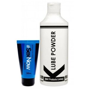 Порошковая интимная смазка для фистинга K Lube Powder 200 гр + анальный гель лубрикант на водной основе SexNow Classic 50 мл