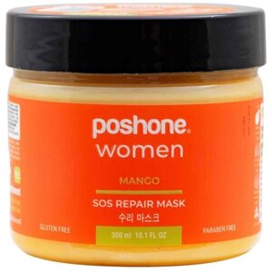 Poshone Women Mango Маска для нормальных, сухих и поврежденных волос восстанавливающая, 300 мл