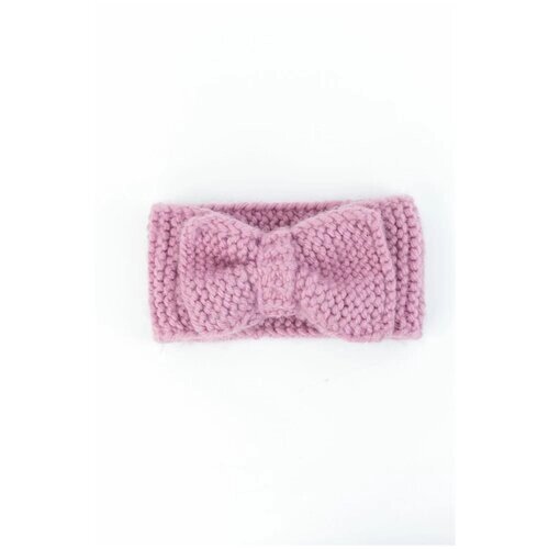 Повязка вязаная на голову детская розовая / Трикотажная повязка на голову для девочки / Стильная повязка Carolon