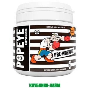 Предтренировочный комплекс Popeye Supplements Pre-Workout, клубника-лайм, 250 гр.