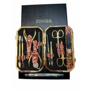 Премиальный маникюрный набор Zinger premium из 10 предметов (профессиональная заточка)