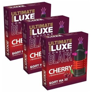 Презерватив LUXE BLACK ULTIMATE с усиками, аромат вишни, 3 упаковки, 3 шт