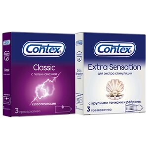 Презервативы Contex Classic + Extra Sensation, 2 уп. по 3 шт.