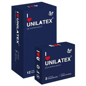Презервативы для животного секса Unilatex Extra Strong ультрапрочные 12 шт + 3 шт в подарок
