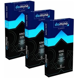Презервативы DOMINO CLASSIC KING SIZE гладкие (увеличенного размера), 3 упаковки, 18 шт.