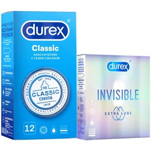 Презервативы Durex Набор Classic + Invisible Extra Lube