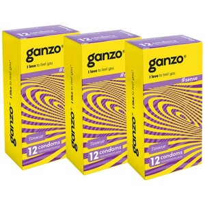 Презервативы Ganzo Sense, 3 уп. по 12 шт.