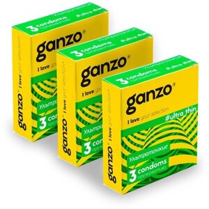 Презервативы Ganzo Ultra Thin, 3 шт.