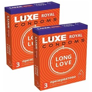 Презервативы гладкие LUXE ROYAL LONG LOVE с анестетиком 2 упаковки, 6 шт.