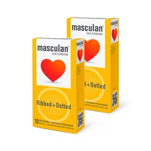 Презервативы masculan 3 Classic Dotted+Ribbed, 20 шт. (2уп. по 10шт.)