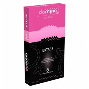 Презервативы с точками и рёбрышками DOMINO Classic Extase - 6 шт, Rene Rofe, латекс, 6 шт, DOMINO Classic Extase №6