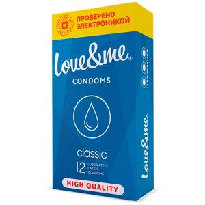 Презервативы тонкие латексные LOVE&ME Classic Классические с гелем смазкой контрацептивы для секса 12 штук