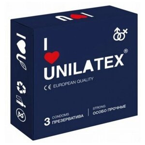 Презервативы ультрапрочные Unilatex Extra Strong 3 шт из натурального латекса
