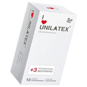 Презервативы unilatex natural ultrathin №12+3 ультратонкие
