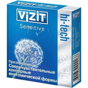 Презервативы Vizit Hi-Tech Sensitive, 3 шт.